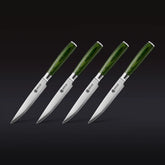 Damascus Steel Steak Knife Set, 4-pc (Green)