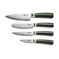 Damascus Steel Studio Knife Set, 5-pc (Green)