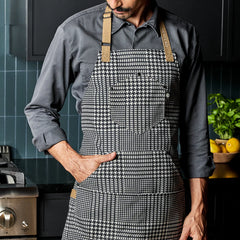 Eco Modern Apron (Houndstooth-Onyx)