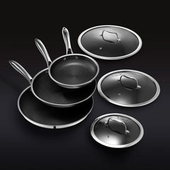 Hybrid Fry Pan Set with Lids, 6pc