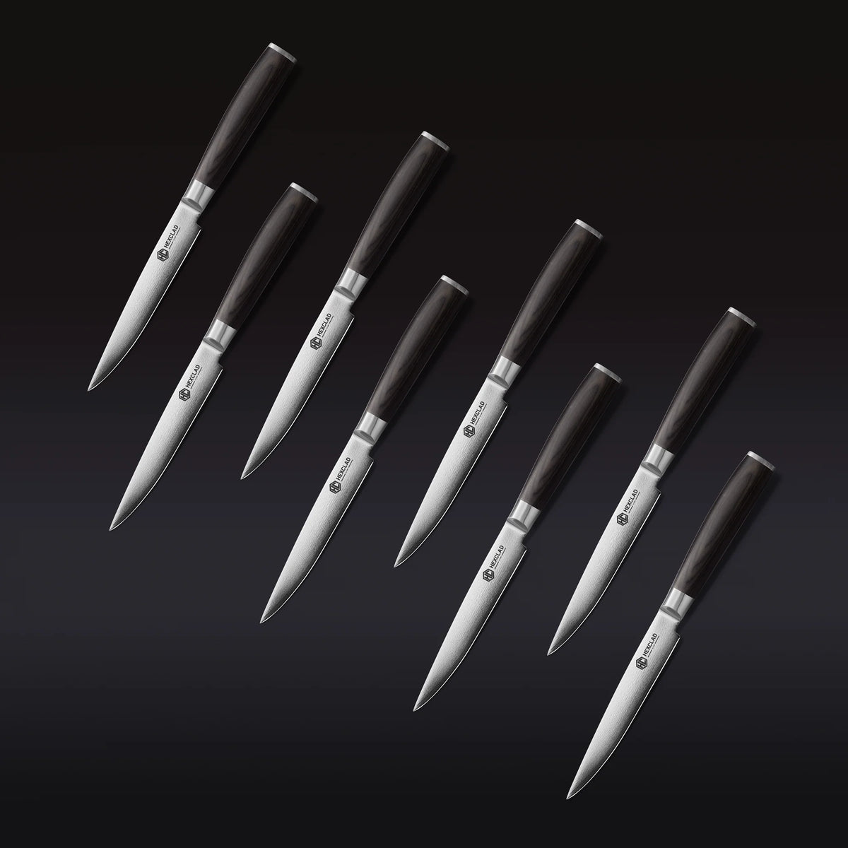 Damascus Steel Steak Knife Set, 8-pc (Espresso)